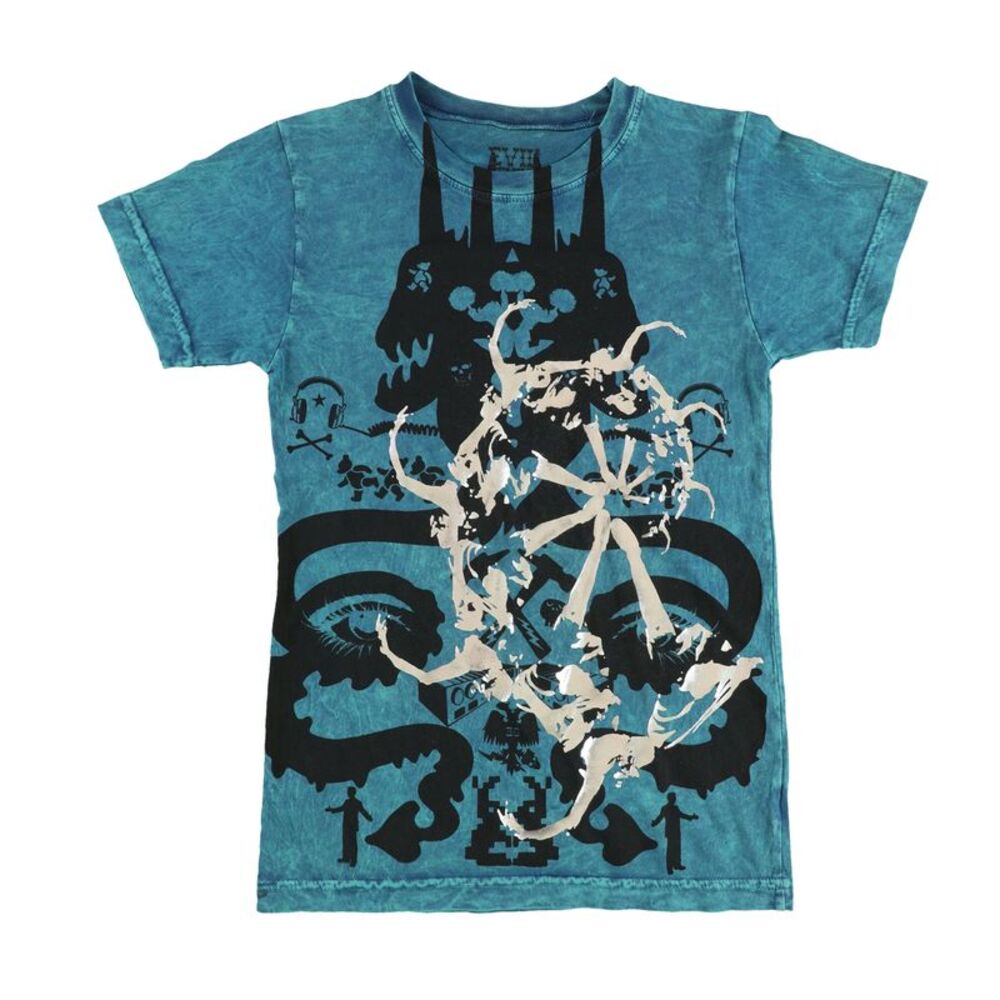 Evil Genius Boys Big Kids Acid Wash Metallic Print Graphic T-Shirt, NWT